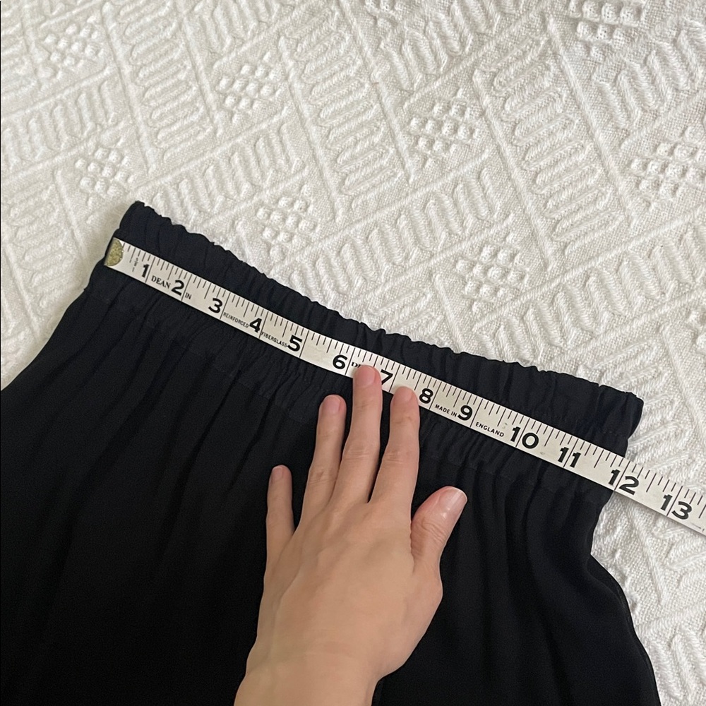 3 pc set sheer Black Ruffle Blouse skirt high waist pants ruffle Button Detail - Picture 5 of 16